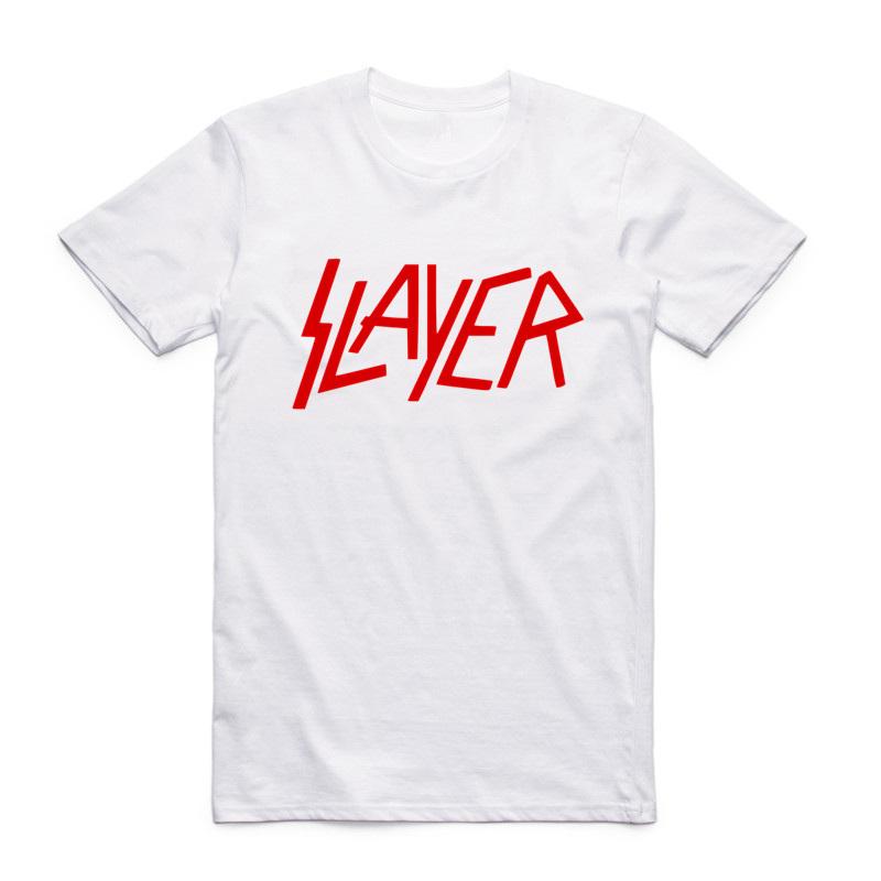 Asian Size Men Printing Slayer Heavy Metal Thrash Rock Band T-shirt Summer O-Neck Short Sleeves Speed Metal Band T-shirt HCP4102