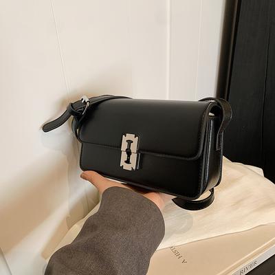 Trendy Women Small Square Bags Simple Versatile PU Leather One Shoulder Bag High-Grade Sense Lady Commuter Handbag