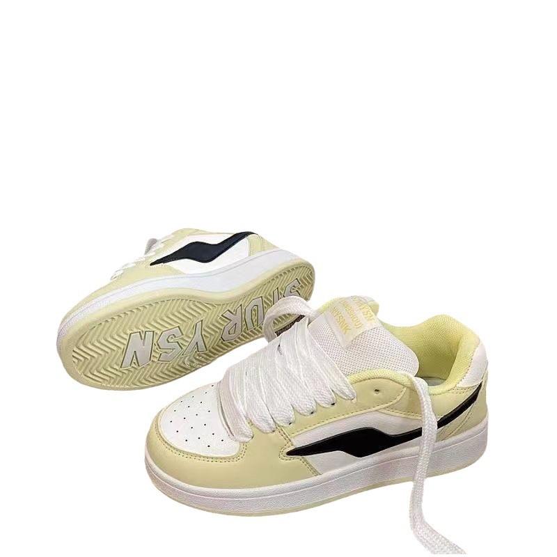 Light yellow color matching bread shoes women's tide summer new versatile casual shoes student sports board shoes