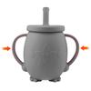 Silicone Toddler Training Cup with Straw Lid, Anti-fall Design