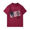 Men's 100% Cotton Crew Neck Short Sleeve T-Shirt, Distressed USA Flag Fake Friends No Trust Print Casual Comfortable Tee for Daily Wear