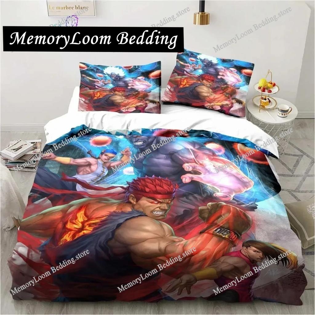 3D Printing Trendy Soft Street Fighter Game Bedding Set Duvet Cover Pillowcase Comforter King/Queen Size Boys Adult Bed Set