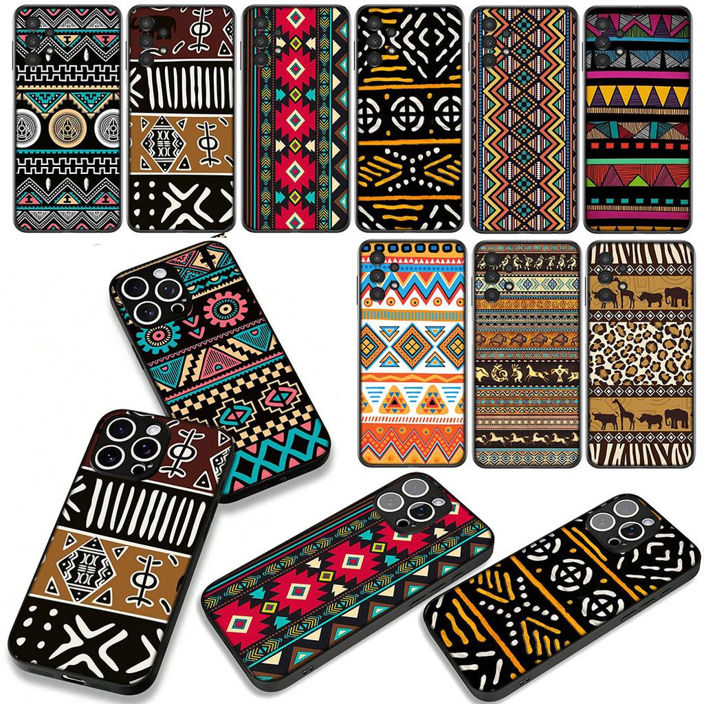 Phone Cover Print Design African Wax Casing for Apple iPhone 16 15 14 Plus 13 12 Mini 17 Pro Max + ProMax 16E Air 15+ Case