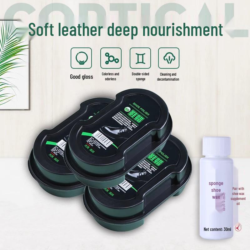 Portable Double-Sided Sponge Shoe Polish: Clear Shine & Maintenance for Leather Shoes