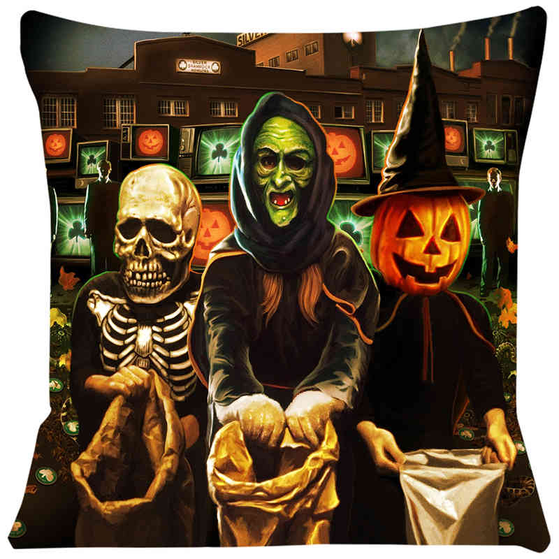 

Хэллоуин III Чехлы для подушек удобные короткие плюшевые наволочки для стула, автомобиля, дивана, наволочка для дома, декоративная SJ-324 40x40cm
