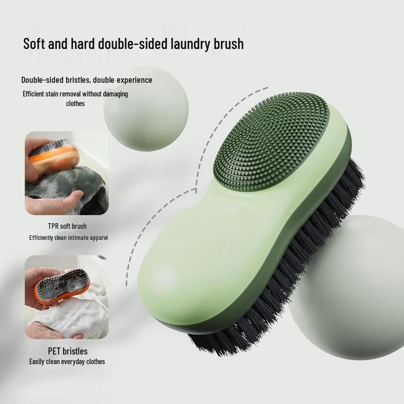 Dual-Sided Multi-Purpose Soft Bristle Cleaning Brush
