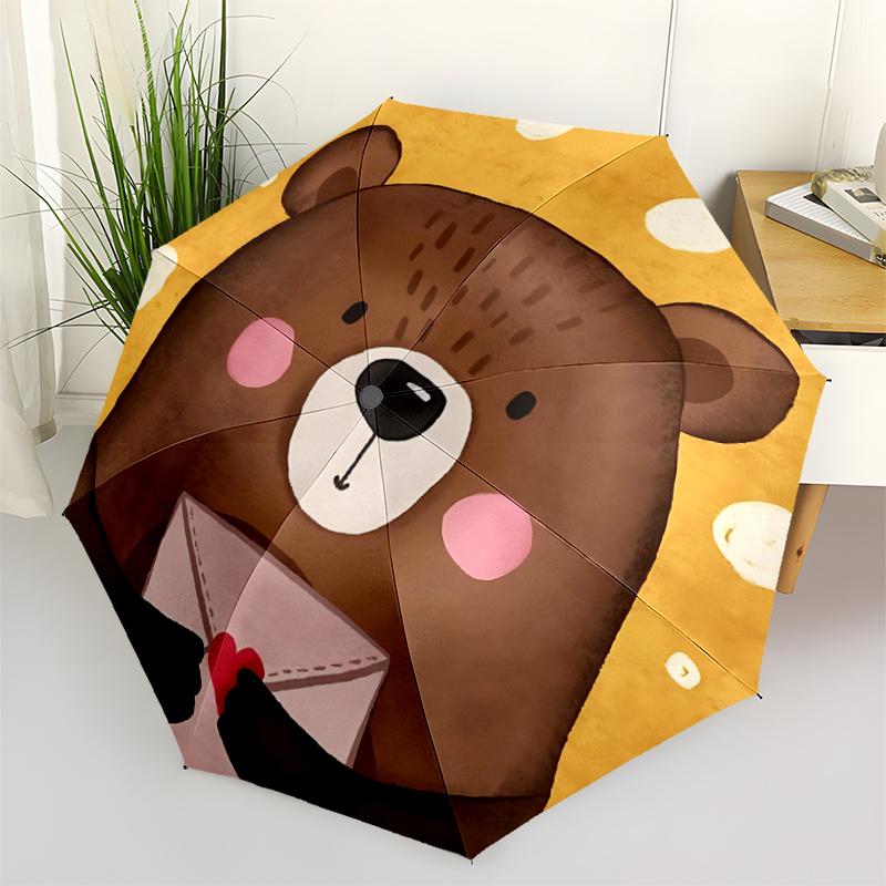 1pc Bear Letter Umbrella That Opens  Closes Automatically  Perfect Gift with a Convenient Folding Mechanism 82