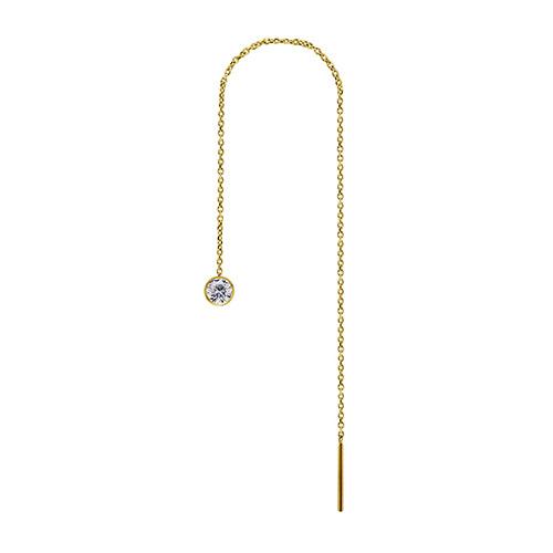 Gold Earring With Premium Zirconia - Ku-057 5 Mm