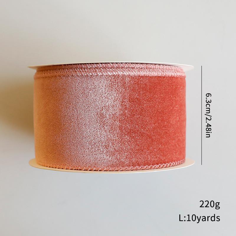 Ribbon Christmas Velvet With Solid Color Design For Scrapbooking And Gift Decor