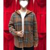 Plaid Woolen Zipper Jacket for Middle-Aged Women - Fashionable Plus-Size, Autumn/Winter Short Style