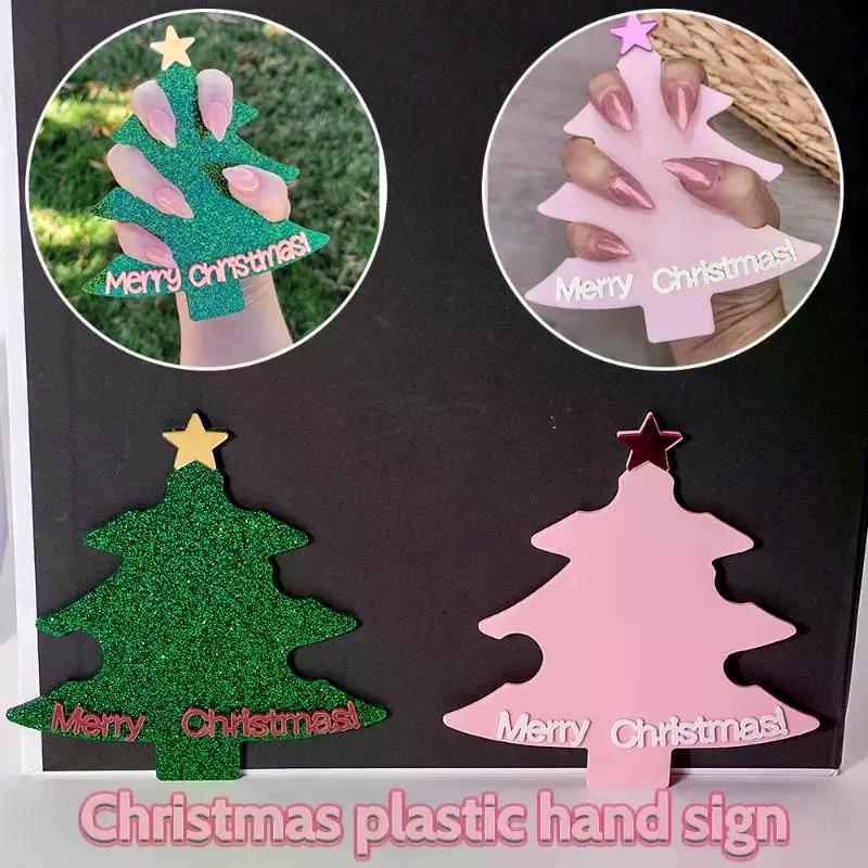 Christmas Tree Nail Art Display Card Board Manicure Nailfie Disc Nail Salon Accessory Nail Tech Photo Prop Nail Photography