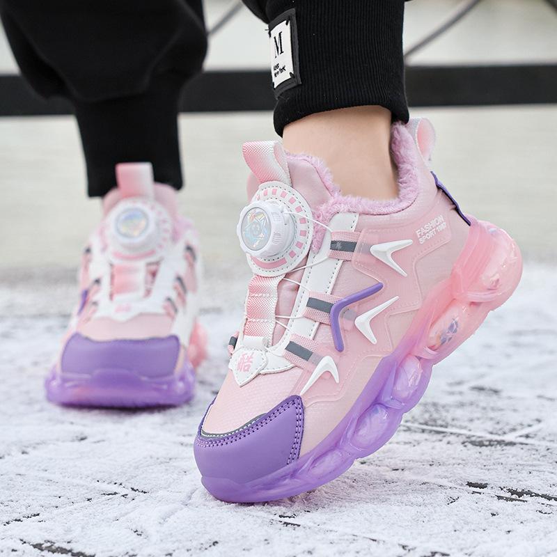 Children's Large Cotton Sports Shoes Winter New Boys' Velvet Cotton Shoes Cold and Warm Leather Casual Shoes