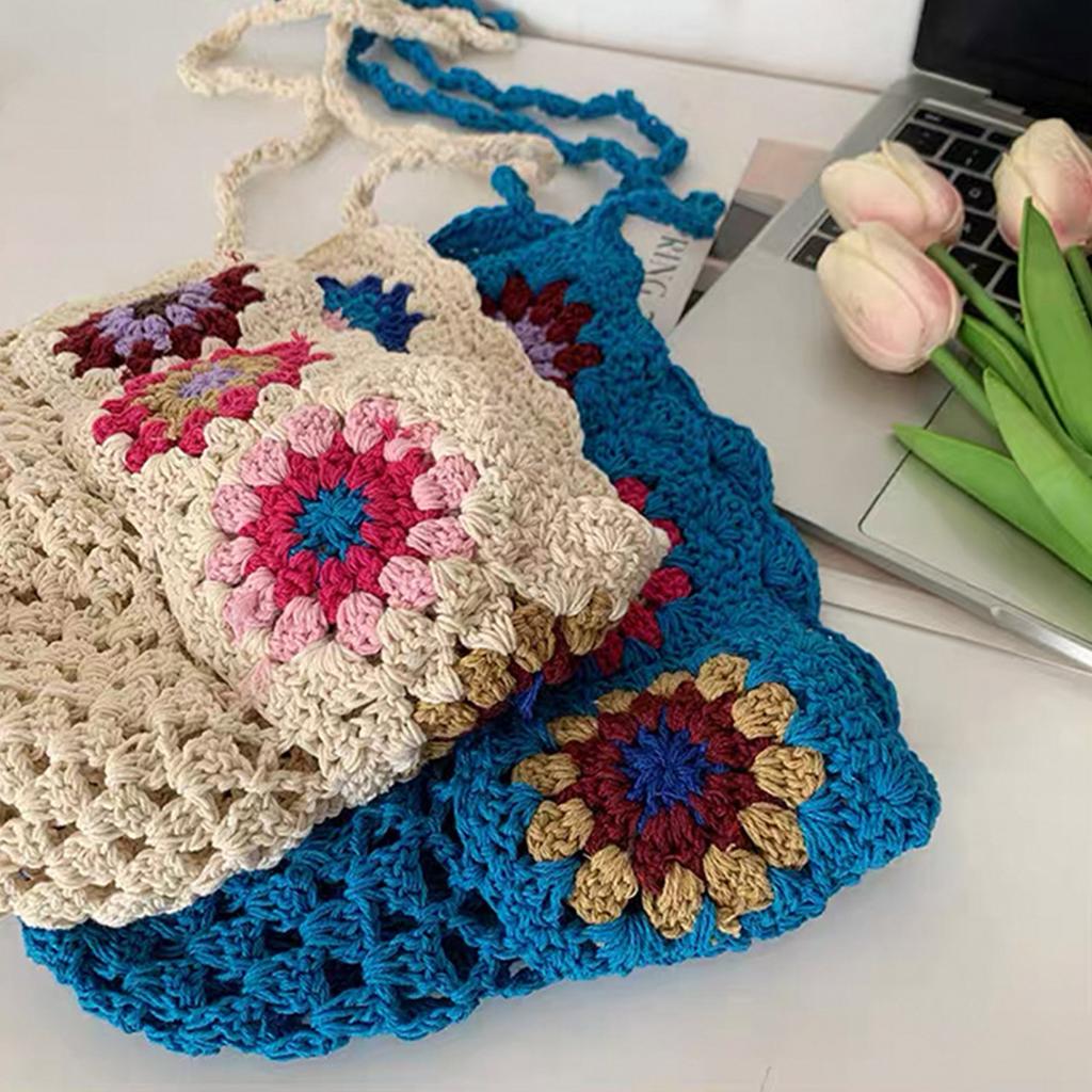 Adult Knitted Crochet Flower Hat Cute Students Outdoor Cycling Hiking Hat Lovely Hot Summer Hollow Out Hat for Couple