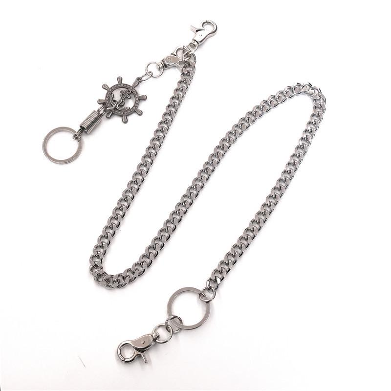 

Ретро серебряный кошелек с якорем и поясная цепь серебряный