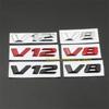 New 3D Font Numbers Letters V8 V12 Emblem for M760i Series F01 F02 G11 G12 Car Trunk Nameplate Sticker Black Chrome