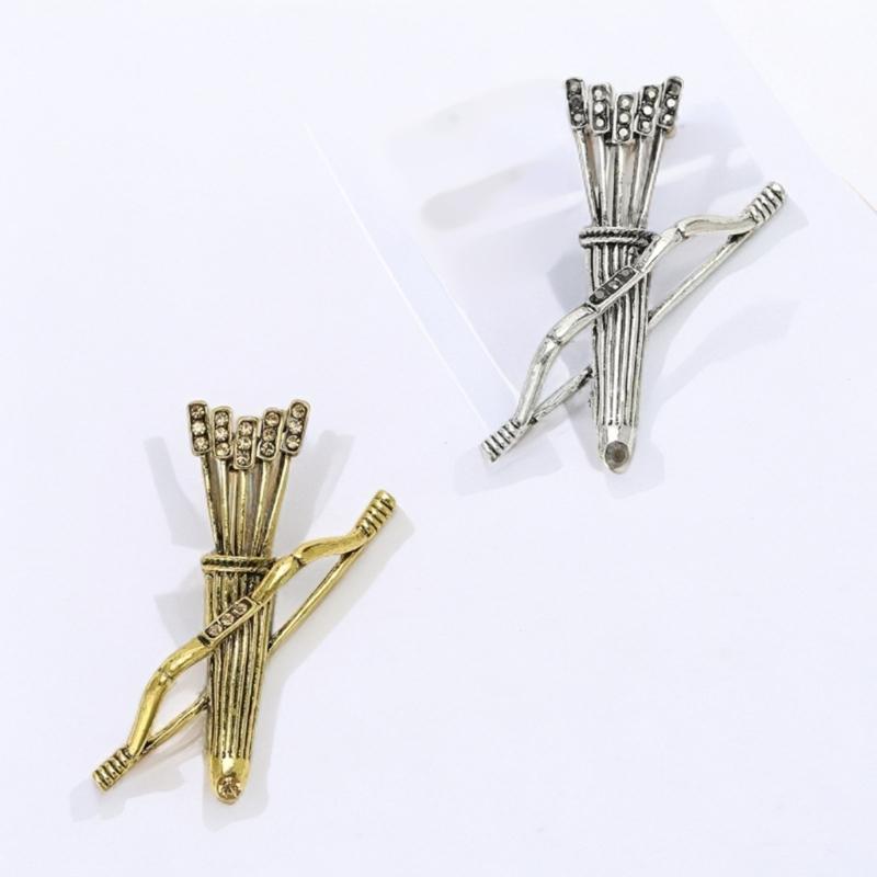 Unique Design Vintage Arrows Theme Brooch Retro Quiver Pin Alloy Fashion Accessory Suitable For Casual Formal Wear
