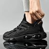 Breathable sports men's air cushion sneakers men's summer fashion new ultra-light black running shoes