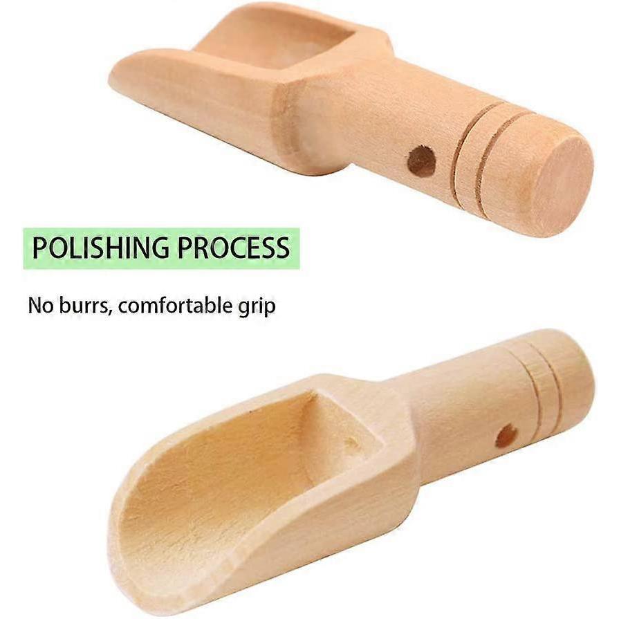 Mini Wooden Spoon, 12pcs 7.5cm Small Salt Spoon, Wooden Bath Spoon, Mini Wooden Scoop