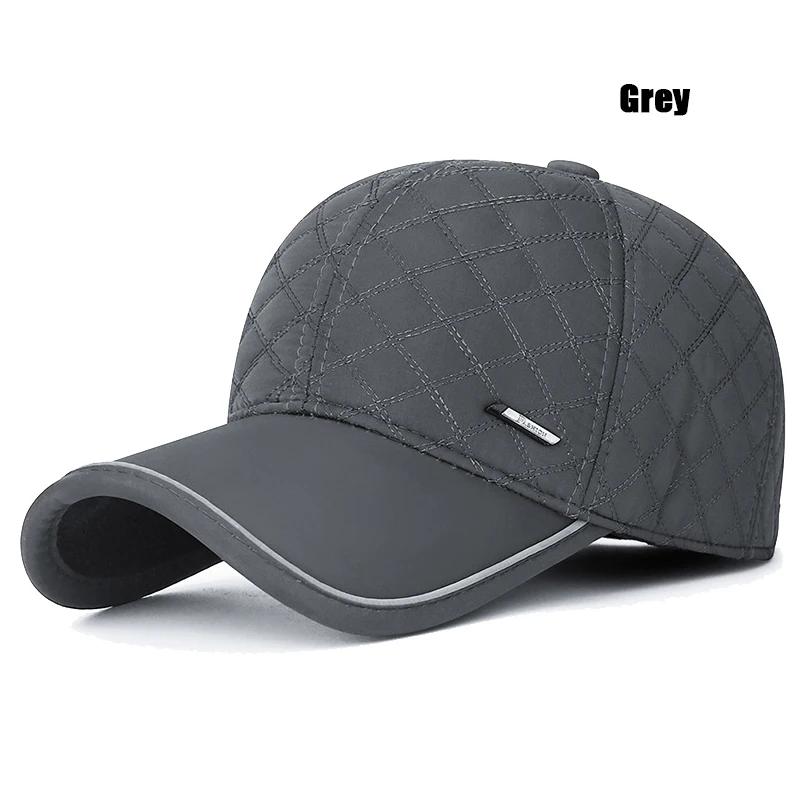 

Winter New Outdoor Hat All-Match Duckbill Cap Middle-Aged and Elderly Father Plus Velvet Thick Ear Protection Warm Baseball Cap серый