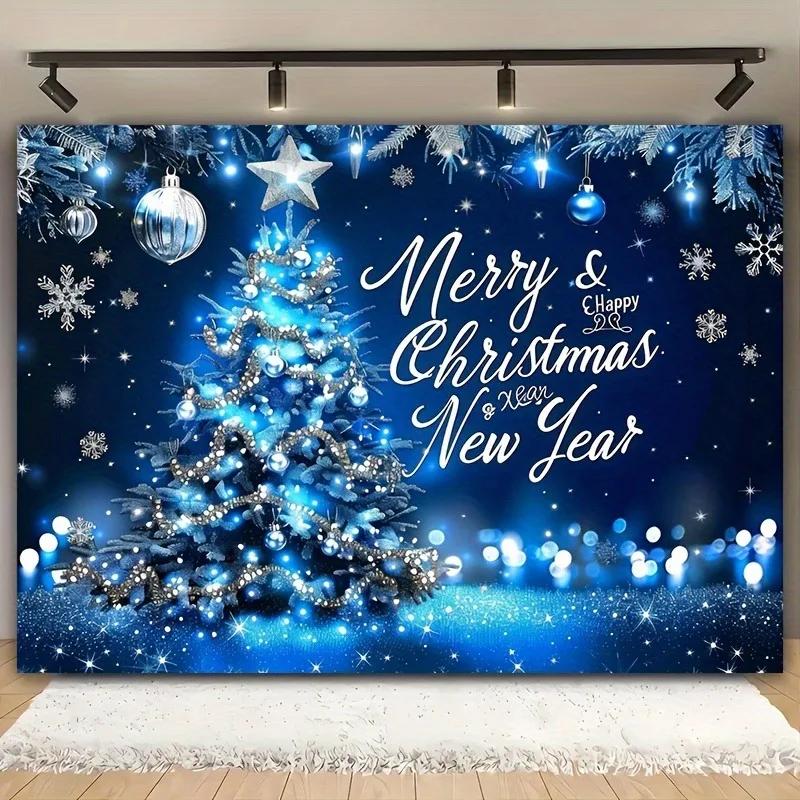 Christmas Day Party Decoration Background Cloth Merry Christmas Christmas Tree Tapestry Suitable for Photography Home Outdoor