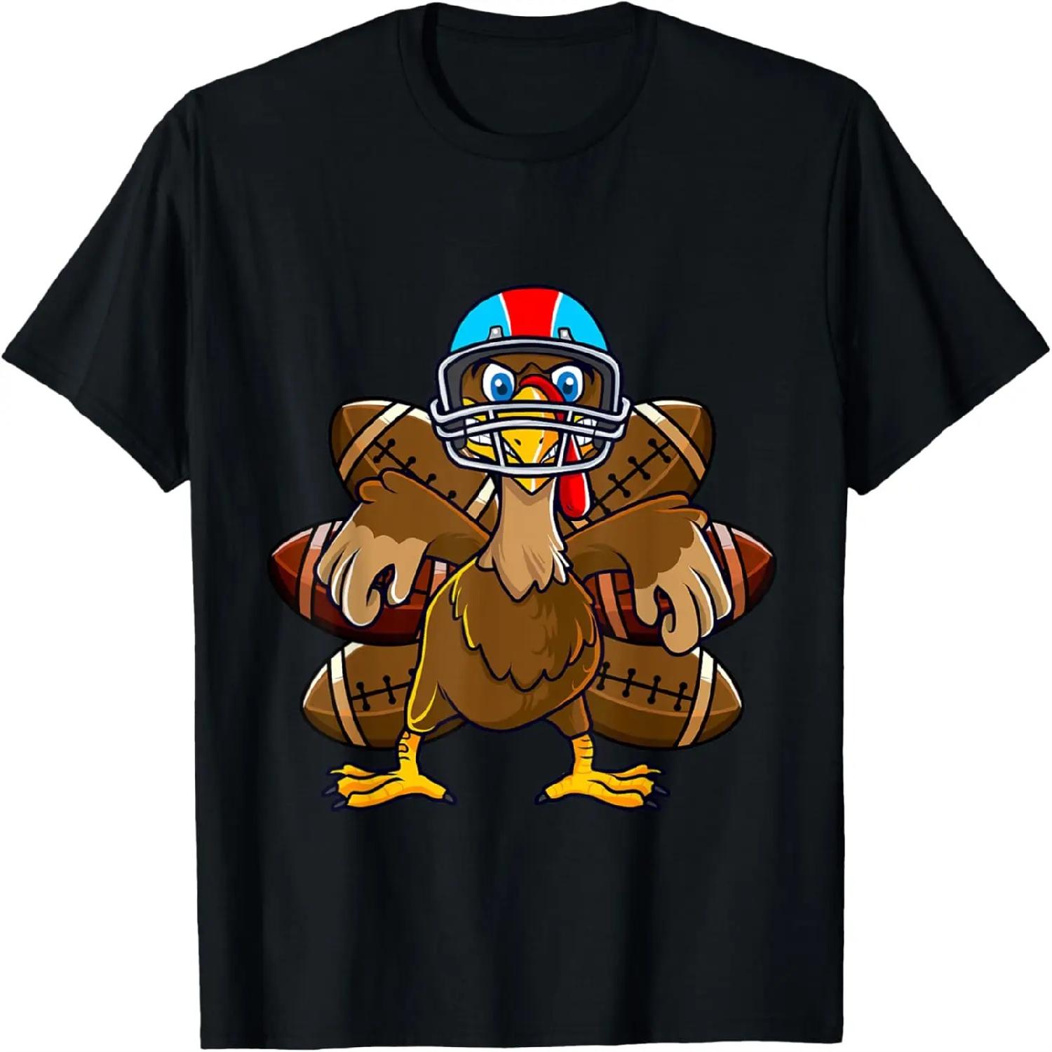 

Thanksgiving Turkey Football Player Funny Boys Girls Kids T-Shirt XXXXXL різнокольоровий