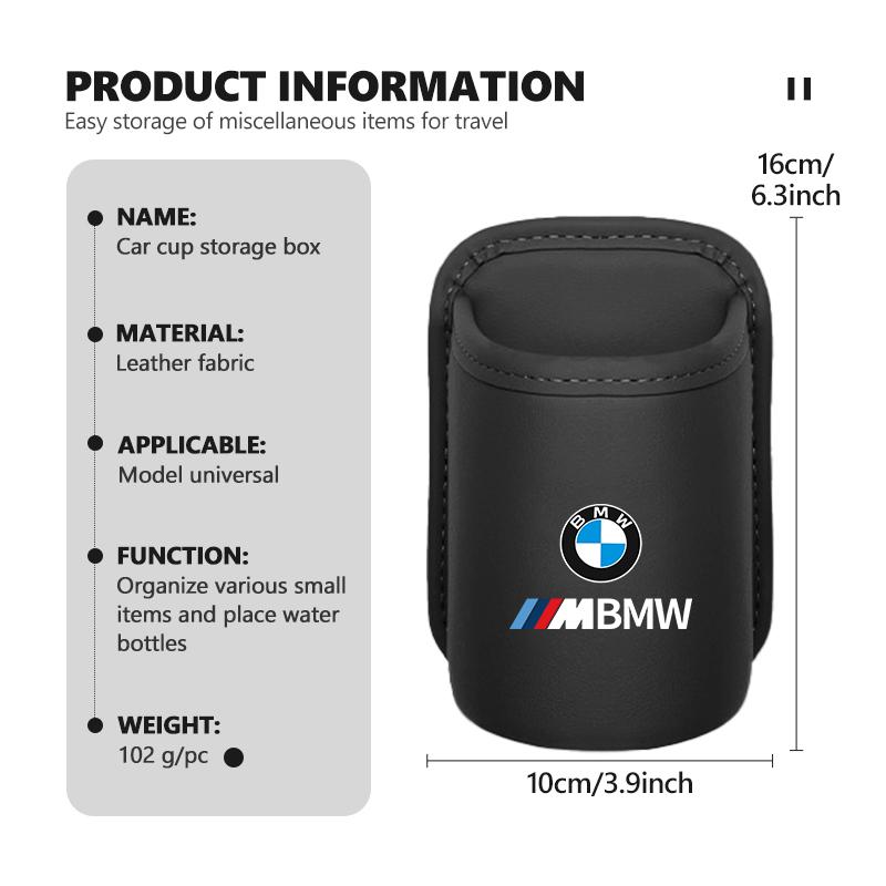 Car Door Water Cup Holder Back Seat Drink Rack Leather Storage Box For BMW X3 X5 M5 M3 E46 E90 E60 F10 E39 F30 E36 G30 E87 E70 OUVKF1