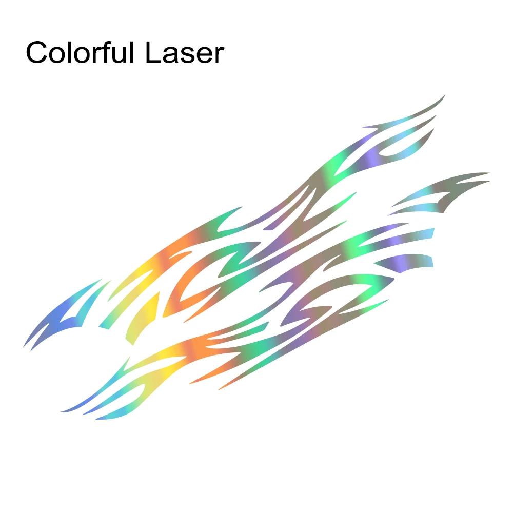 2pcs Fashion Car Stickers Flames Flaming Auto Body Sticker Stripe Car Door Decals Waterproof Decor Covers Protector Accessories