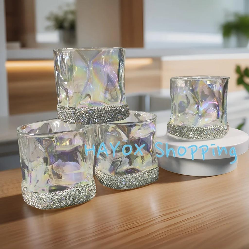 Szklanka Twist o specjalnym kształcie Skręcana Szklanka Wysoka Estetyka Z Inkrustacją Diamentową Domowa Kolorowa Nieregularna Szklanka Modny Europejski Styl