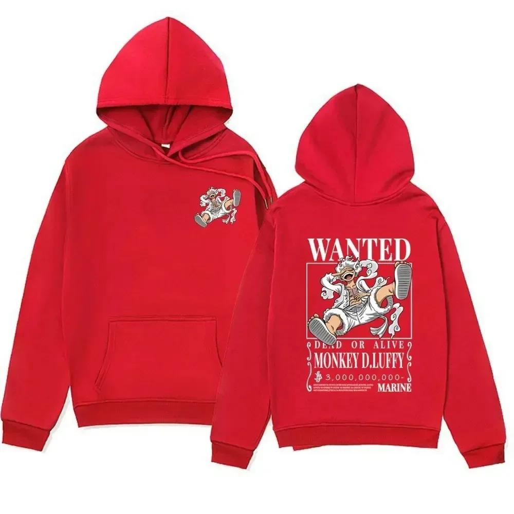 Anime Gear 5 Luffy Graphic Pullovers Men's Vintage Long Sleeve Sweatshirts Japan Manga Hoodie Unisex Fashion Trend Cool Hoodies