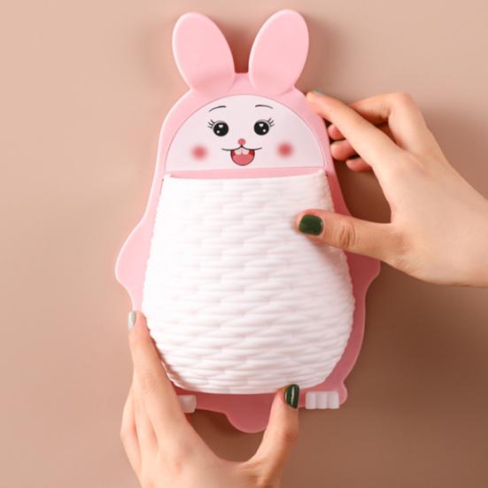 Wall Rabbit Storage Box Wall Mounted Cartoon Rabbit Storage Rack Waterproof Toothbrush Organizer for Kitchen Bathroom Makeup Tools