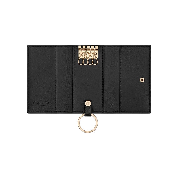DIOR Lady Dior Lambskin Key Pouch Women's Black S0983ONMJ-M900