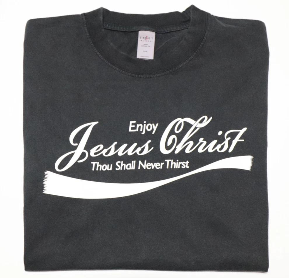 Jesus Christ Enjoy T-Shirt Thou Shall Never Thirst Funny vintage Christ - Cola 3XL