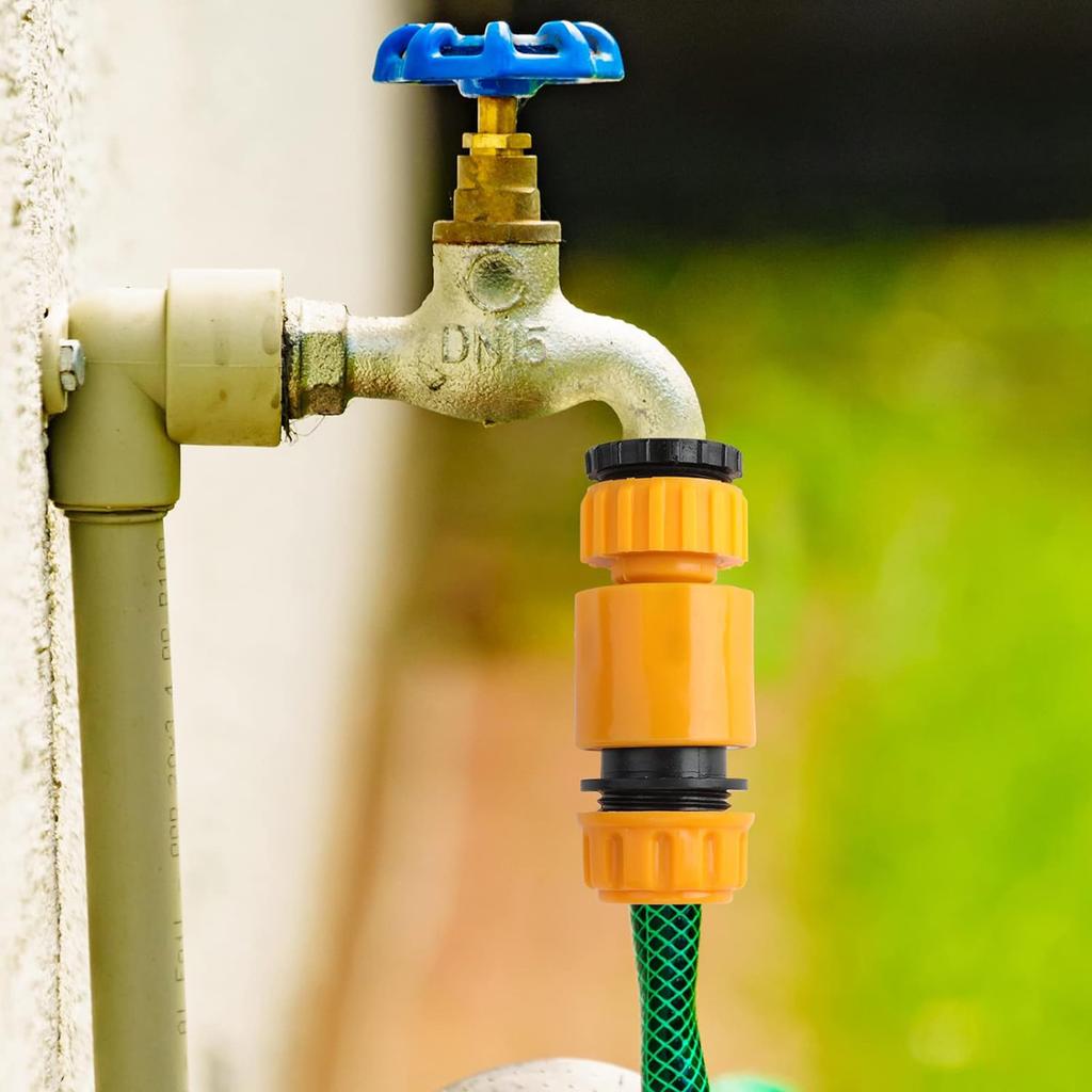 Garden Hose Connector Kit Tap Adapter Double Male Snap Seal Ring for Home Garden Outdoor Repair Routine Maintenance