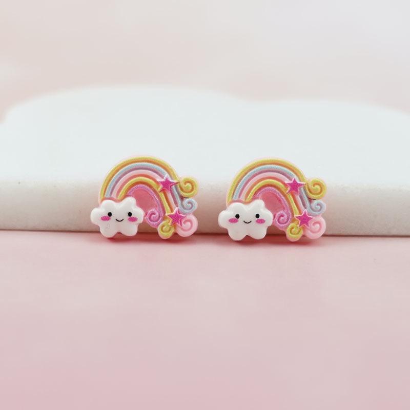 20Pcs New Mini Cartoon Cute Rainbow Flat Back Resin Cabochon Scrapbook Kawaii Diy Embellishments Charm Decorate Accessories A90