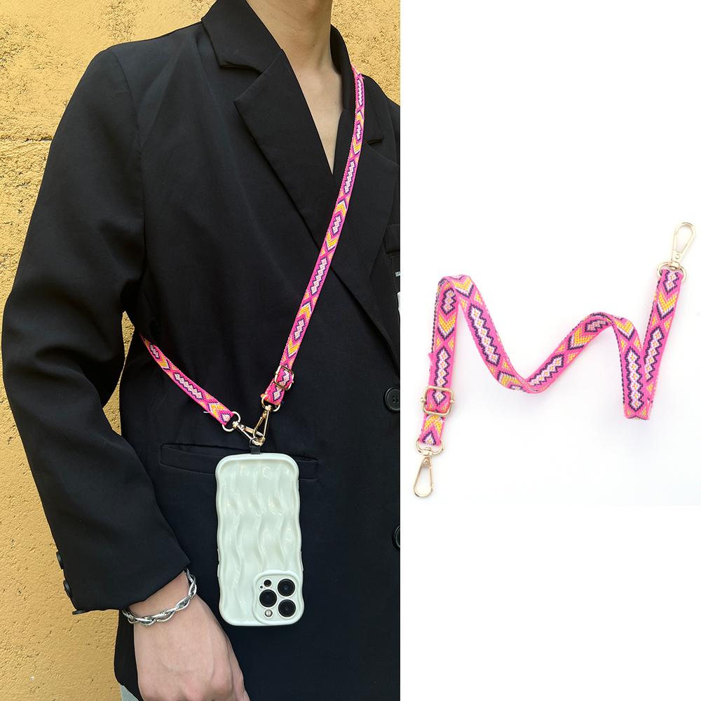 

Мужской и женский нейлоновый цветной ремешок для телефона на шею, косая камера, дверная сумка для карт, ремешок для телефона, аксессуары розовый