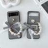 Black And White Qiandongge Light Luxury Mobile Phone Case For Samsung Zflip4 Women'S Folding Flip Portable Camellia