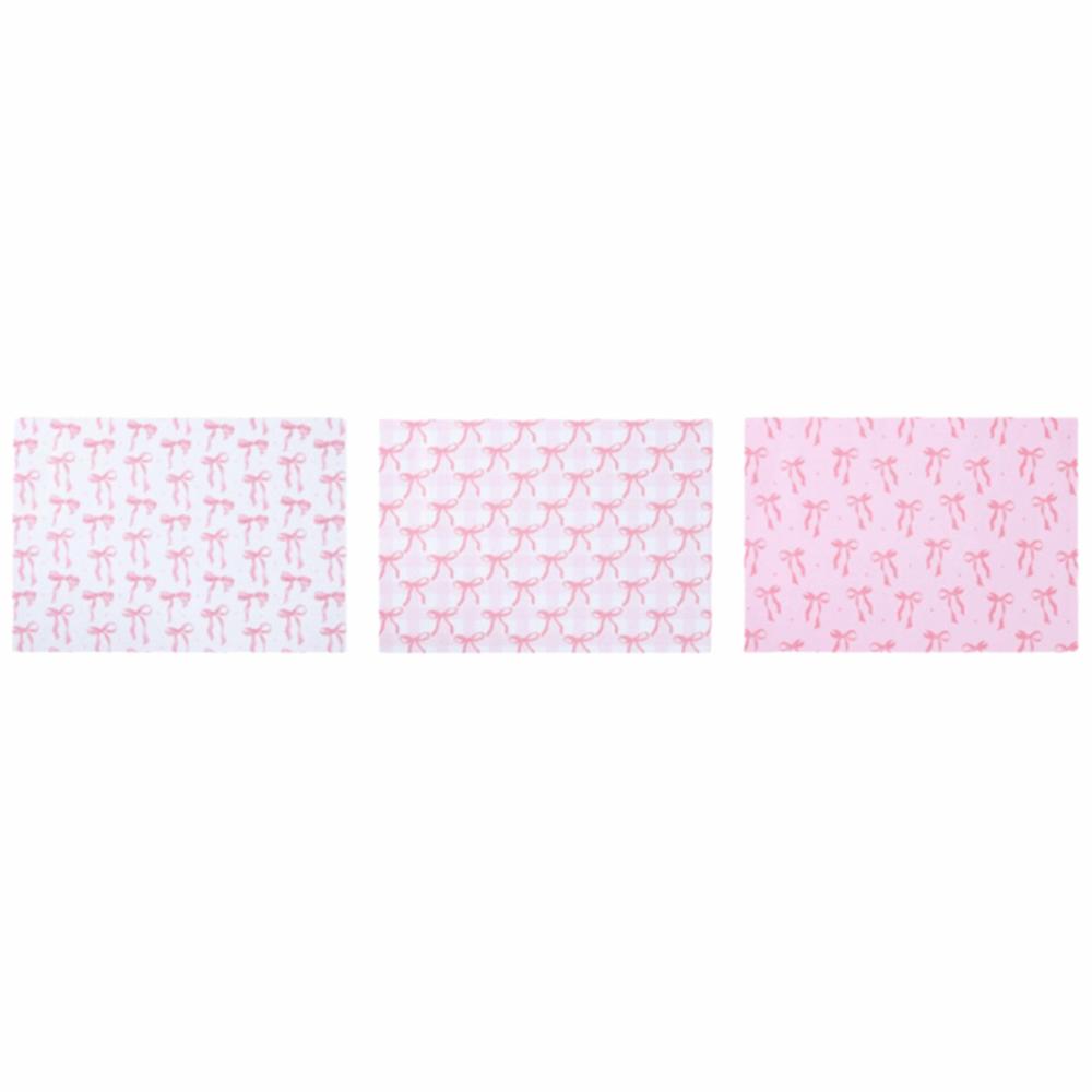 3Pcs Thick Material Bow Themed Wrapping Paper Double-Sided Printing Wrapping Paper Gift Paper Decor