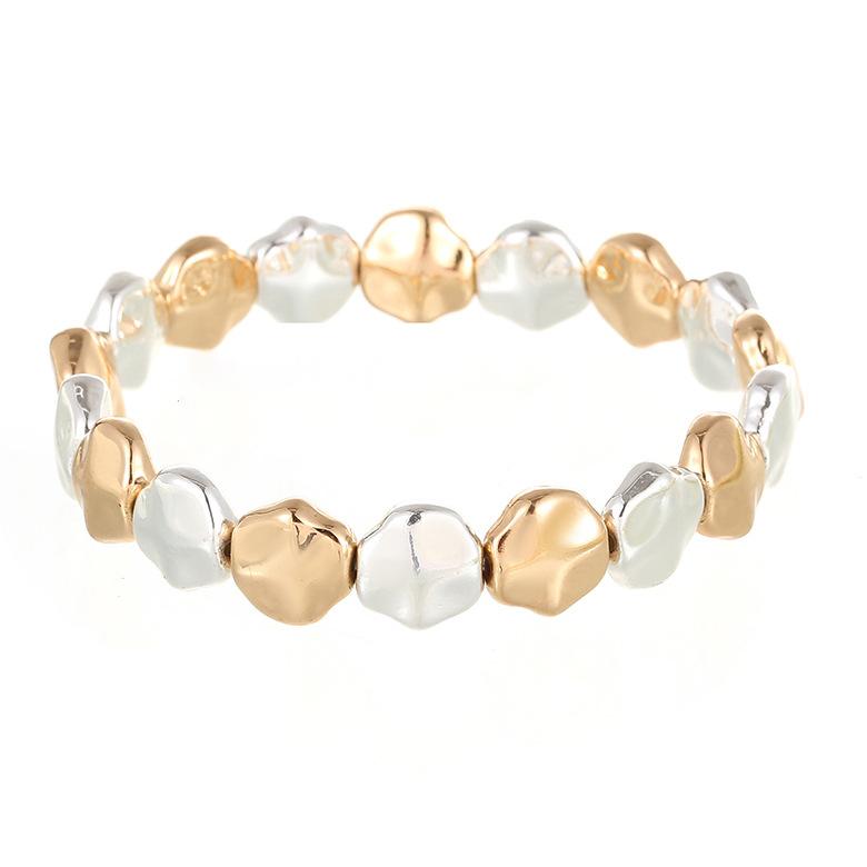 

Браслет из имитации барочного специального сплава, экологичный, с бусинами, неправильной формы, с нерегулярным цветовым сочетанием бусин, женский