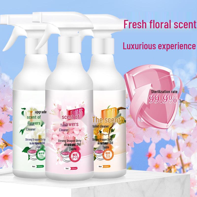Floral Scent Toilet Bowl Cleaner & Deodorizer - Liquid Stain Remover & Descaler