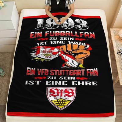 1pc VfB Stuttgart Print Flannel Blanket, High Quality Comfortable for All Seasons, Home Decor, Warmth and Comfort, Perfect for Christmas Gifts97