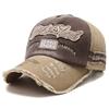 Hat Men's and Women's Spring and Summer Baseball Cap Washed Old Letter Embroidery Curved Edge Cap Color Matching Retro Sun Hat