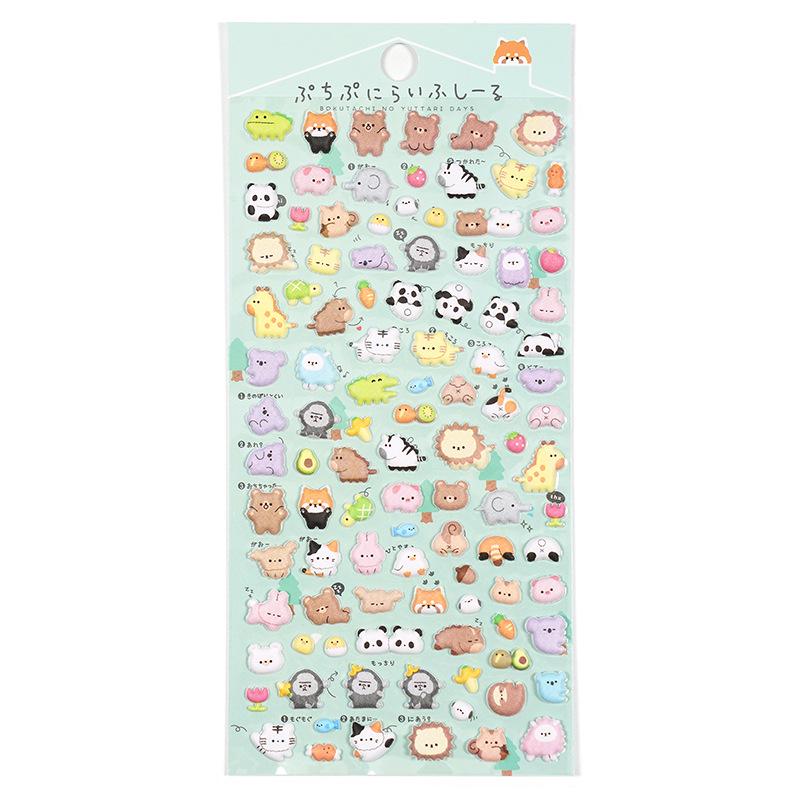 3D Japanese Animal Cartoon Stickers: Chickadee, Hamster, Penguin, Puppy - Kids' Decorative Craft Reward Stickers