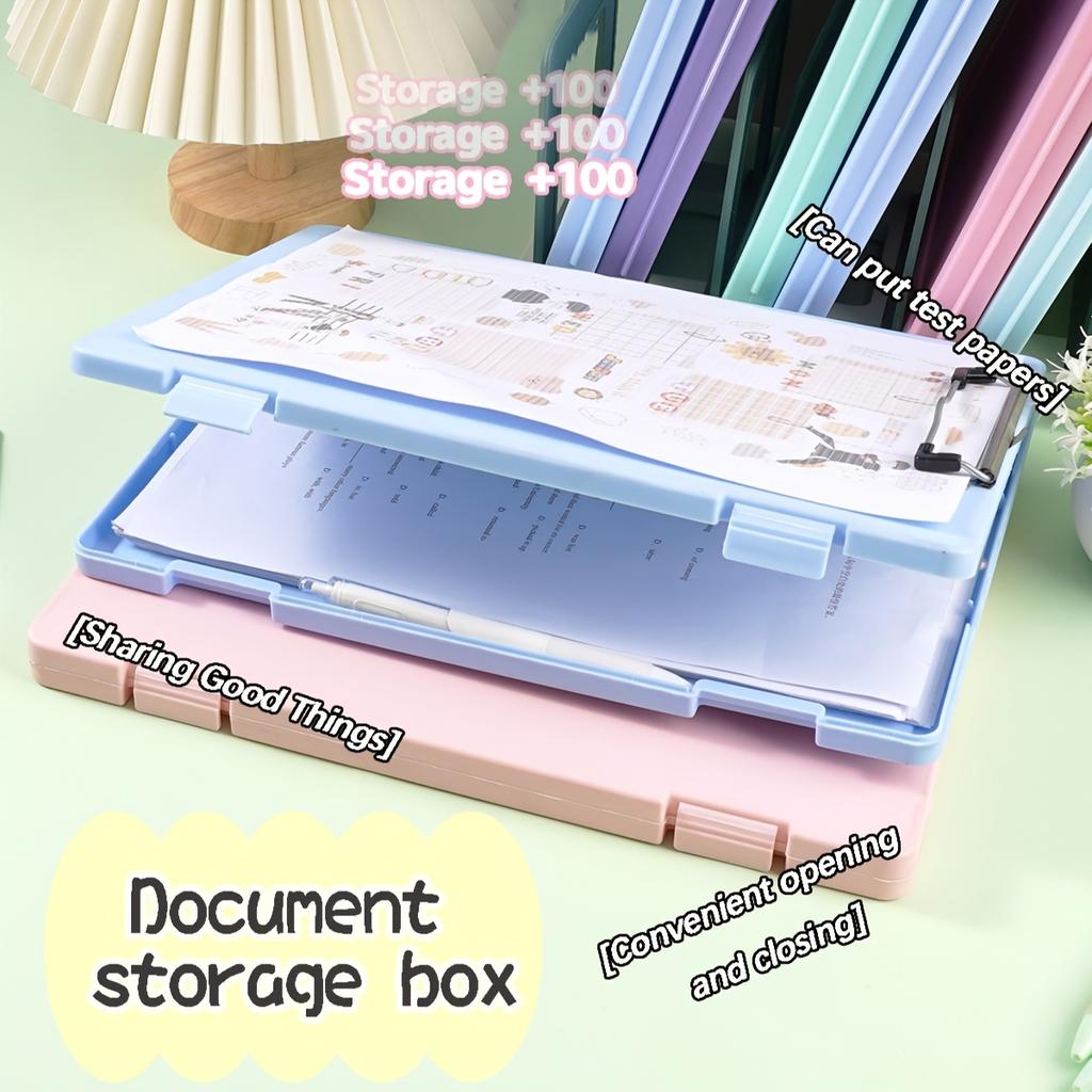 3pcs Durable PP Clipboard Organizer with Writing Pad - Sleek A4 Document Holder, Multi-Color, Ideal for Office & School Supplies