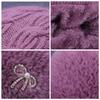 Verdickte Wintermütze Fleece-gefütterte Baskenmütze Lässige Strickmütze für Damen
