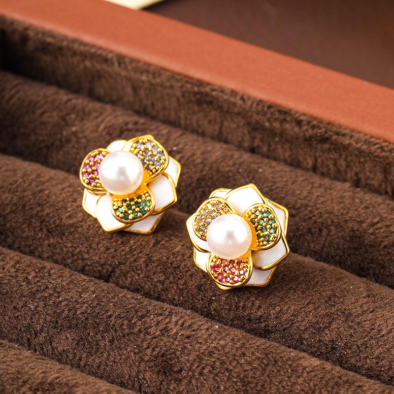 

Высококачественные ретро эмалевые серьги с цирконами - Уникальный европейский и американский стиль