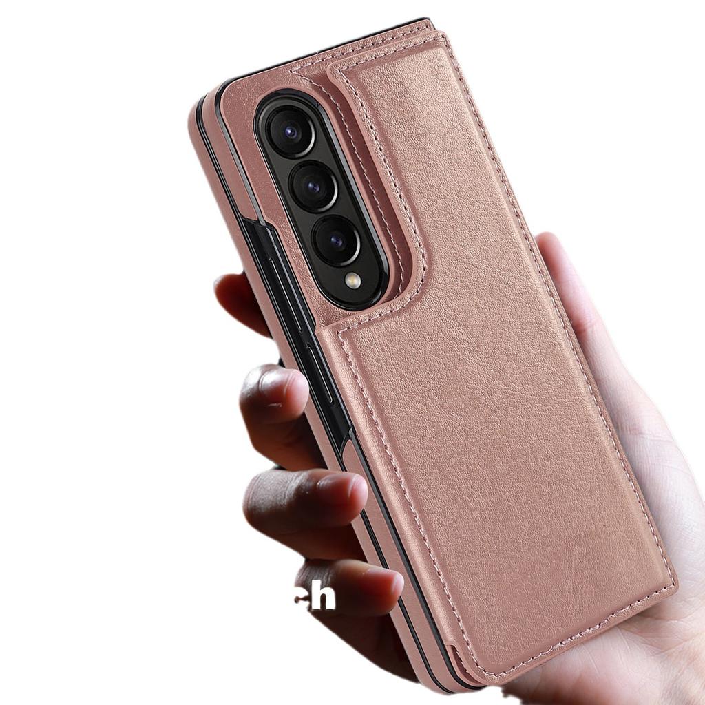 Z Fold6 Folding Mobile Phone Leather Case Suitable for Samsung Z Fold4 Card Phone Case Fold3 Double Button Leather Case