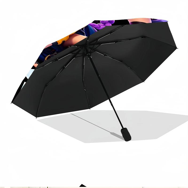 KPop Demon Hunters Print Automatic Open Close Umbrella, Portable Foldable Umbrella, for Outdoor Commute Camping Trip, Ideal Birthday Gift