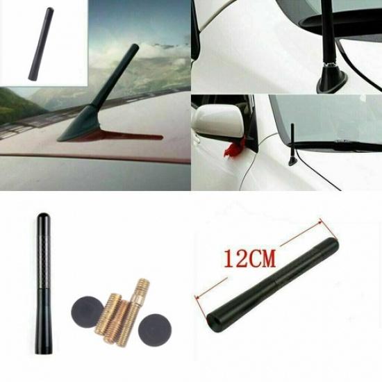 4.7" Fits FORD F-150 F-250 AM FM Black Short Stubby Car Radio Antenna w/ Screws