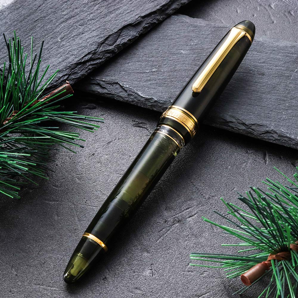 WANCHER Limited Edition SAILOR Original Profit Realo Champagne Dark Green 21K Gold Fountain Pen (F Fine Nib)