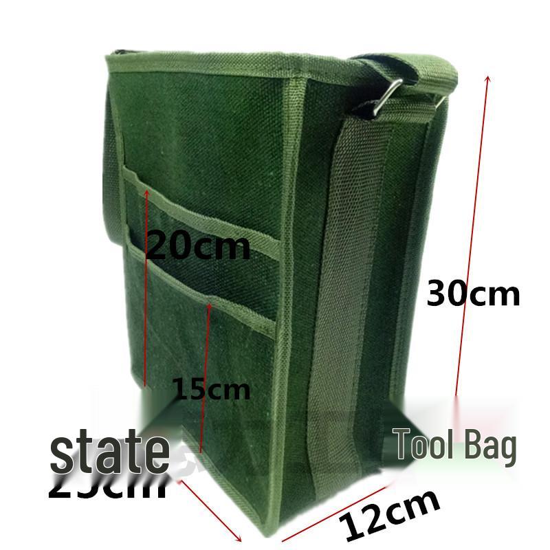 Extra Large Wear-Resistant Canvas Electrician Tool Bag with Shoulder Strap - Multifunctional Repair Bag